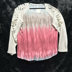 Now & Forever brand: Tie dye top‎ women's size XL  long sleeve / Gg-27 / NWT